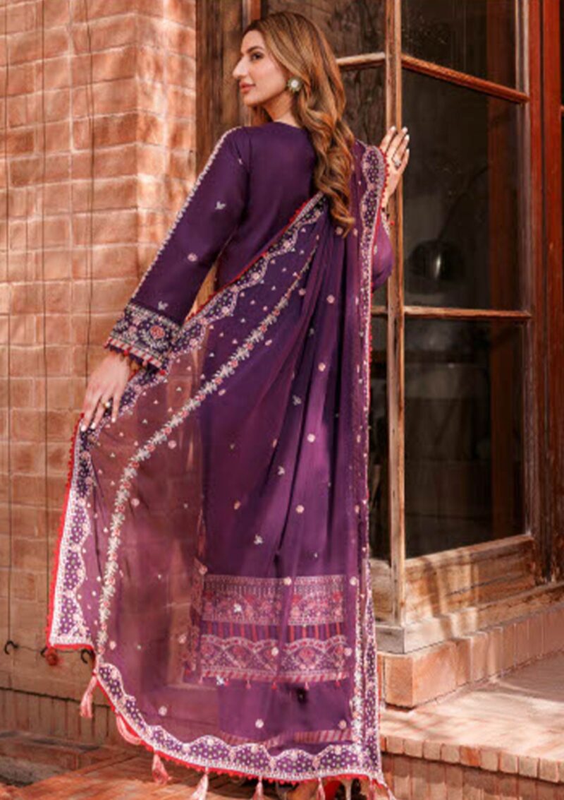 Farasha Kaavish Fk24 03 Raven Aura Lawn Collection