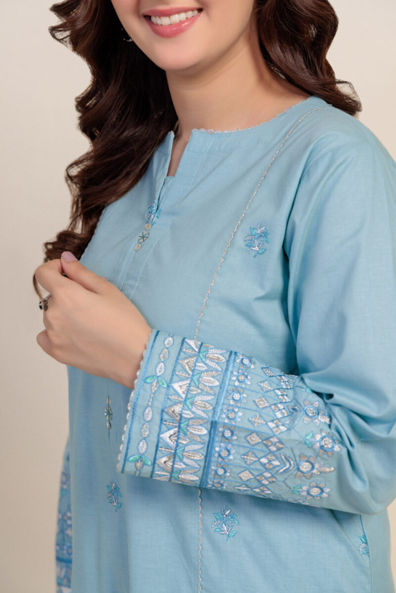 product Bonanza Satrangi Sky Blue Cambric 2 Piece 2s24b2p197 Co Ord Sets