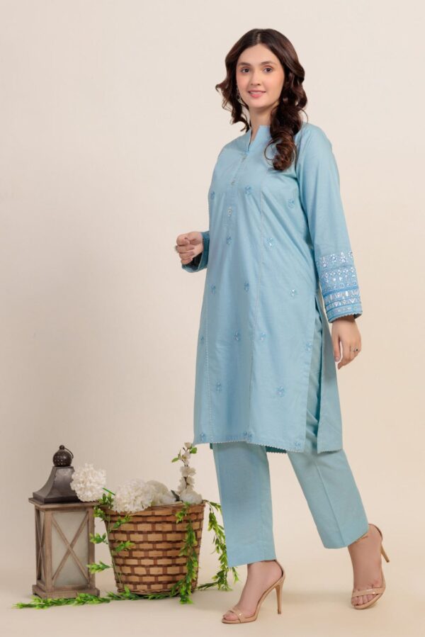 Bonanza Satrangi Sky Blue Cambric 2 Piece 2S24B2P197 Co Ord Sets