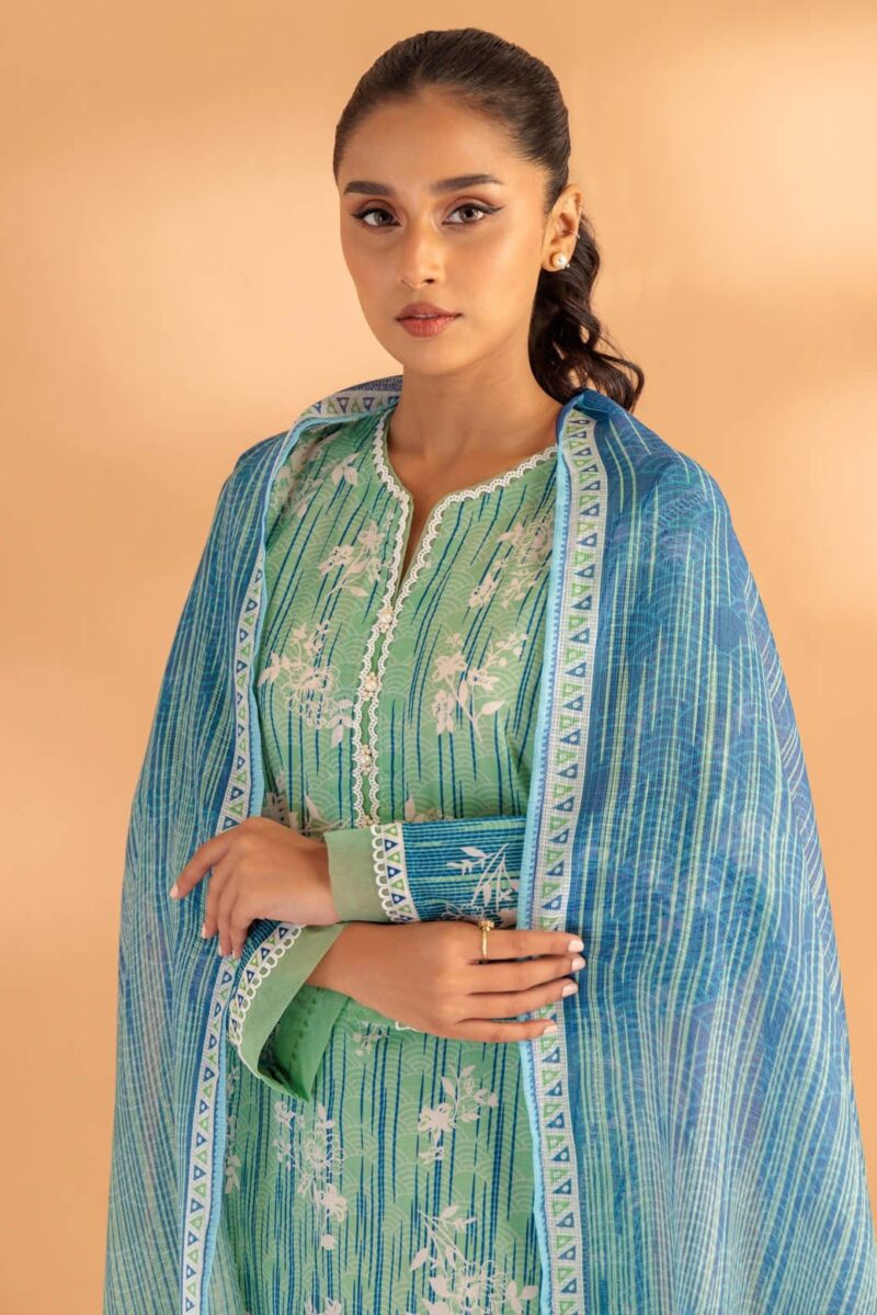 Bonanza Satrangi Green Cambric 3 Piece 2s24b3p227 Summer Collection 24