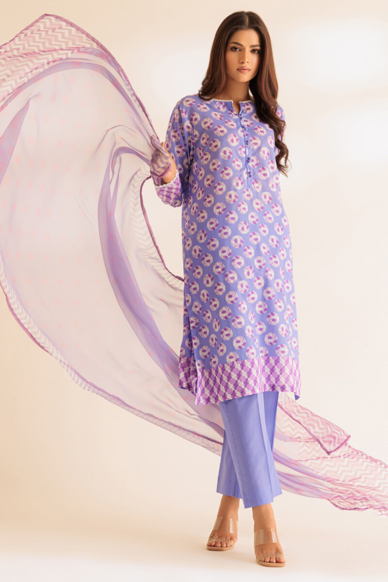 product Bonanza Satrangi Purple Cambric 3 Piece 2s24b3p292 Summer Collection 24