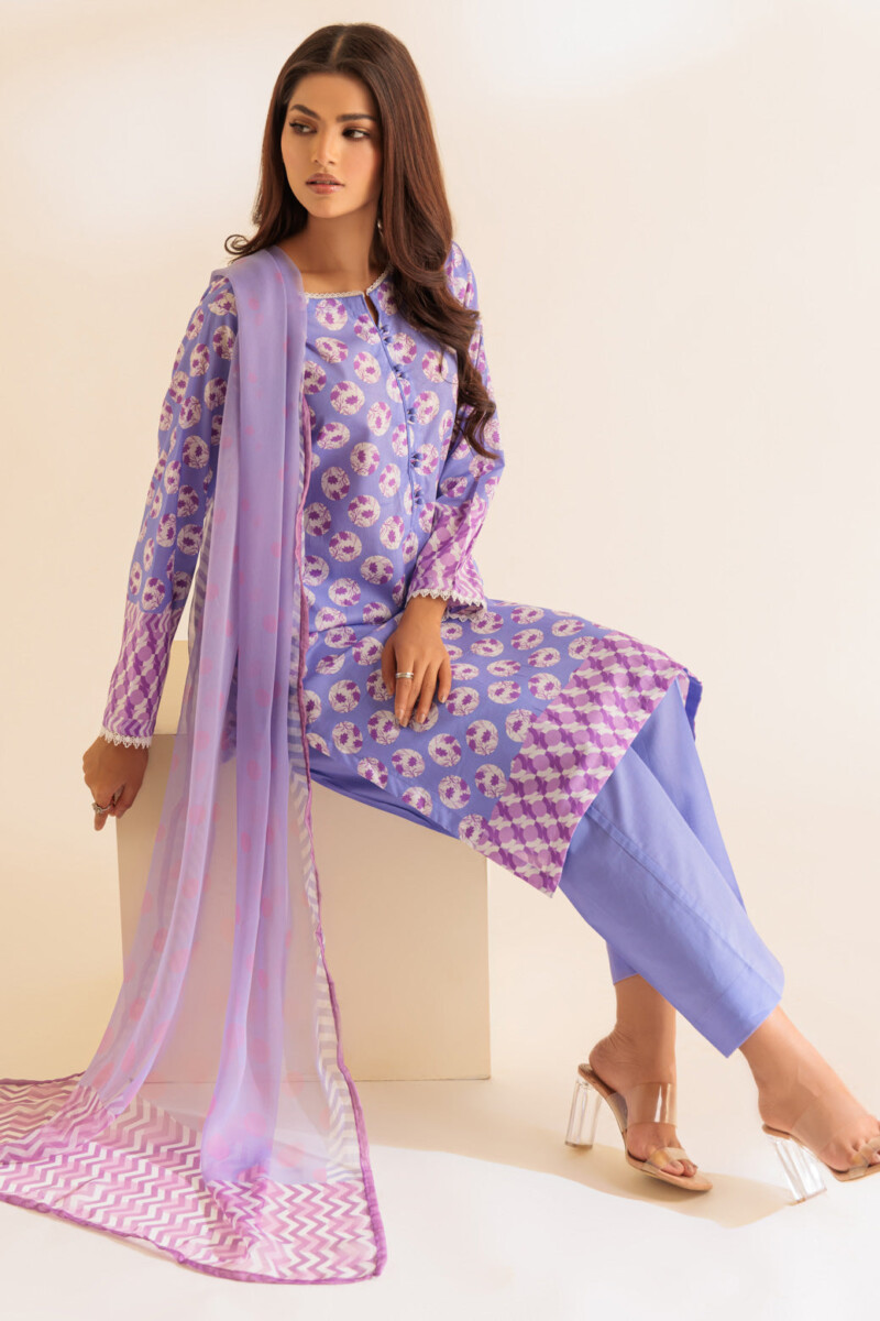 product Bonanza Satrangi Purple Cambric 3 Piece 2s24b3p292 Summer Collection 24