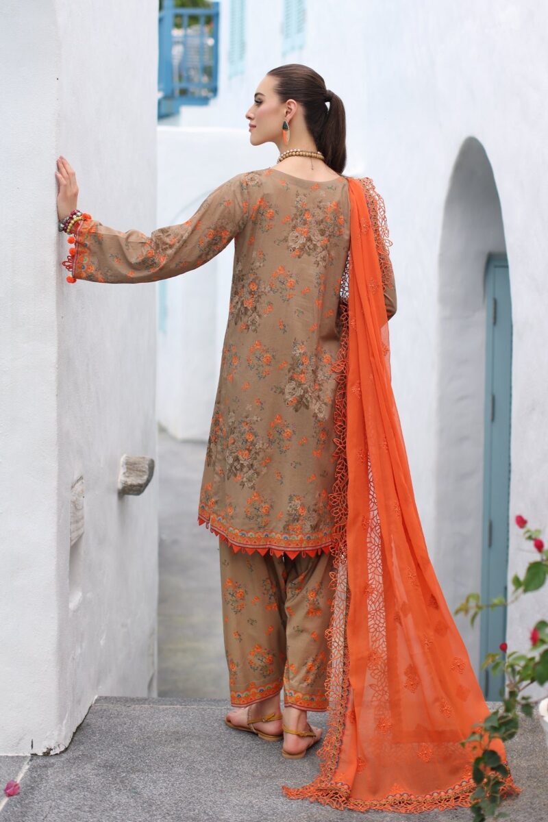 Charizma Pm4-11 3-Pc Printed Lawn Shirt With Embroidered Chiffonc