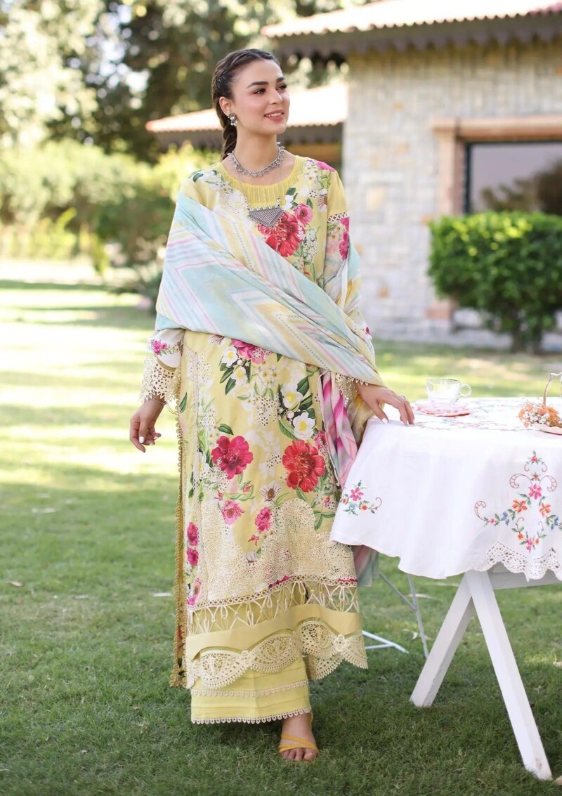 product Elaf Eck-06a Sunshine Bouquet Print Chikankari 2024