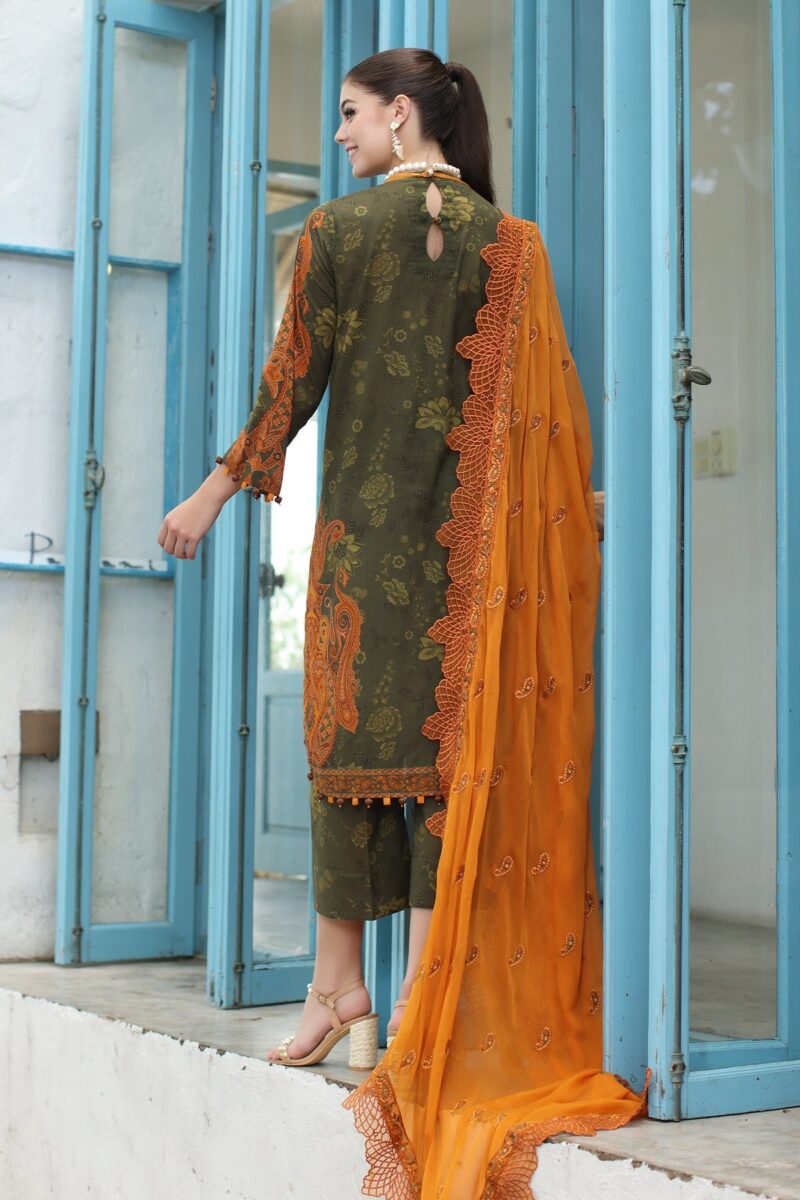 Charizma Pm4-10 3-Pc Printed Lawn Shirt With Embroidered Chiffonc