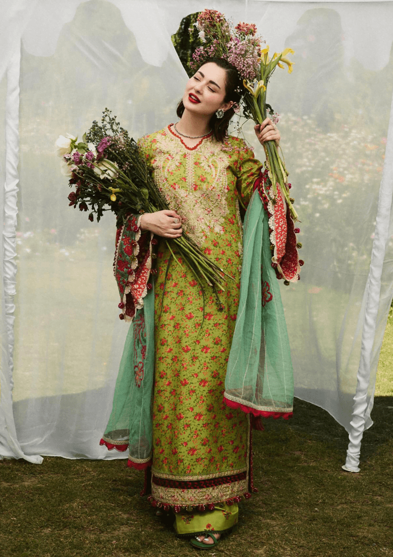 Hussain Rehar Ss 24 D 498 Cyan Lawn Collection