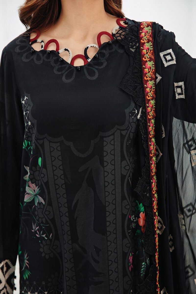 Charizma Pm4-16 3-Pc Printed Lawn Shirt With Embroidered Chiffonc