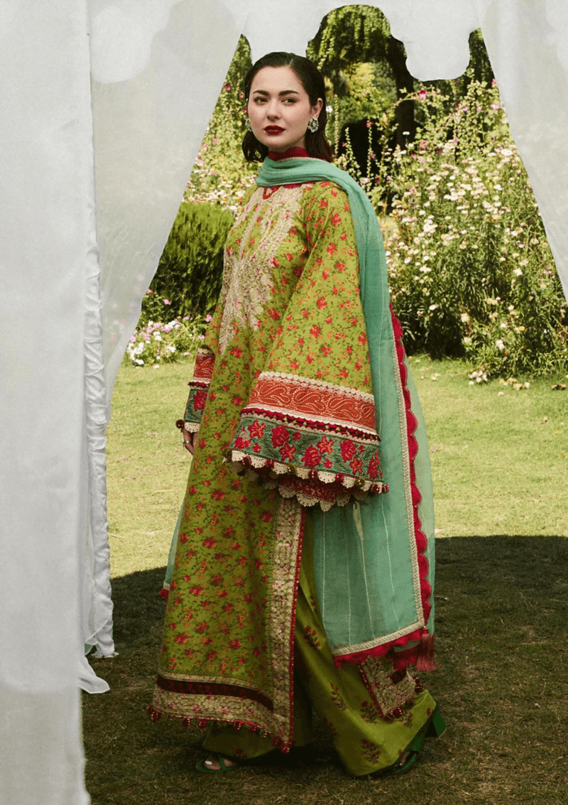 Hussain Rehar Ss 24 D 498 Cyan Lawn Collection