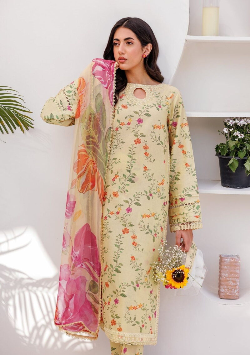 Farah Talib Aziz Suay Luxury Unstitched '24 Callista Wedgewood Fta 06 Lawn Collection