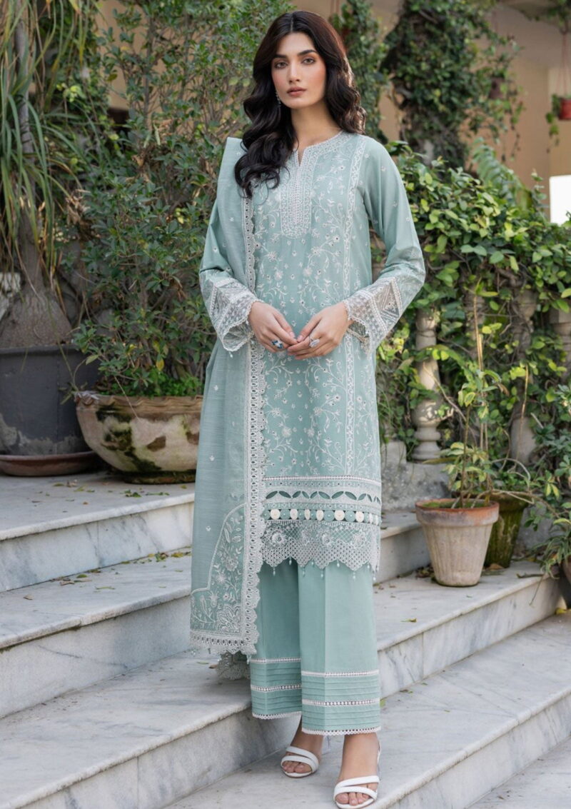 Farasha Bahaar Fbl24 04 Azure Grace Lawn Collection