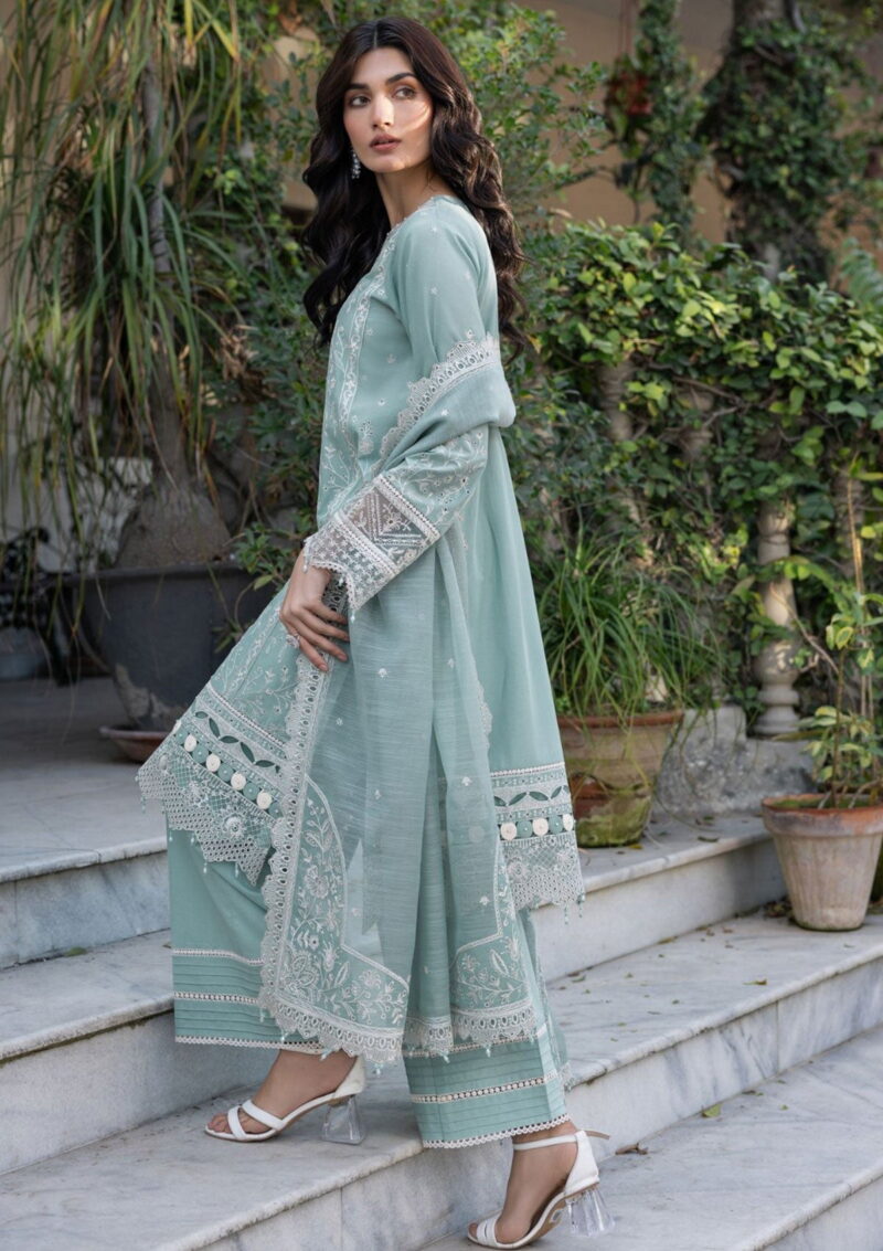 Farasha Bahaar Fbl24 04 Azure Grace Lawn Collection