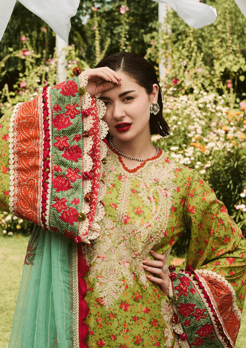 Hussain Rehar Ss 24 D 498 Cyan Lawn Collection