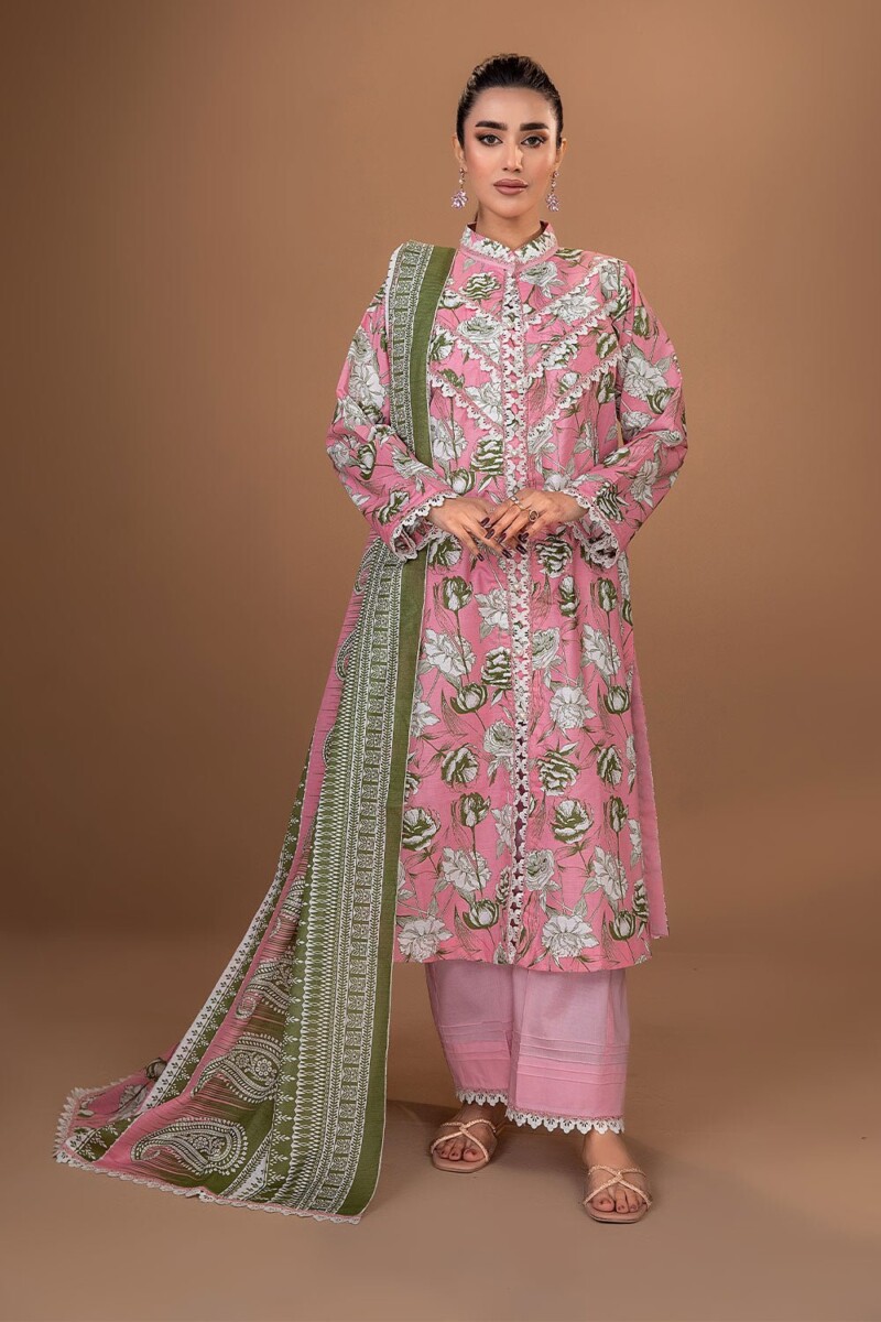 product Safwa Fine Ics-35 Printed Doria Lawn 3pc Suit Collection 2024