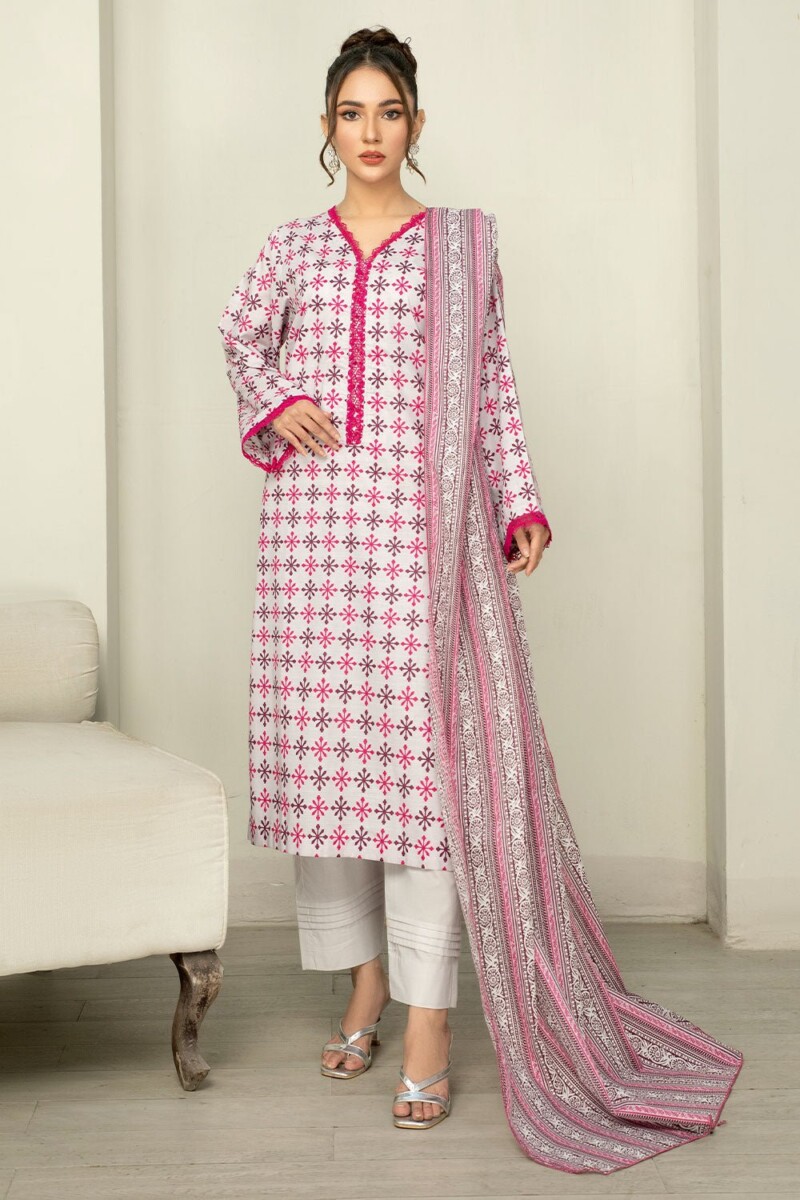 product Safwa Fine Ics-36 Printed Doria Lawn 3pc Suit Collection 2024