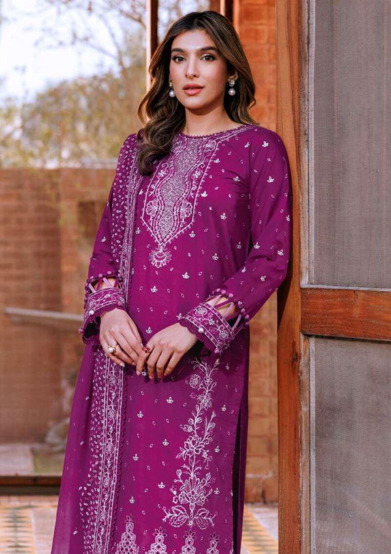 Farasha Kaavish Fk24 01 Garnet Glam Lawn Collection