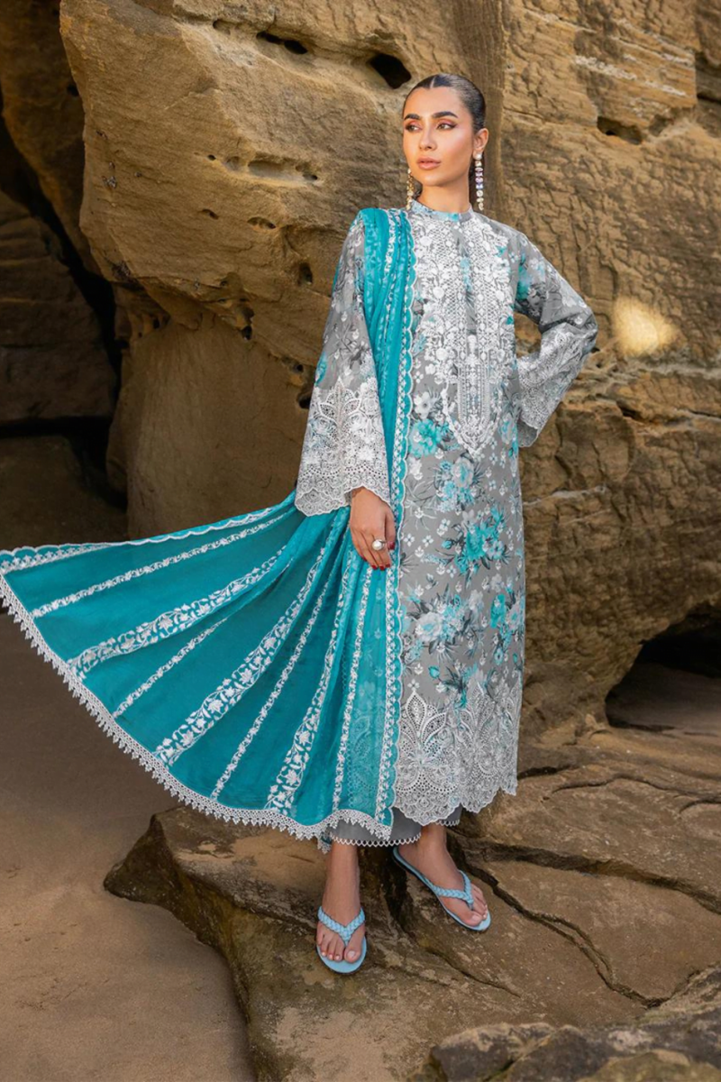 product Zainab Chotani Embroidered Chikankari Lawn Lana-B 3 Piece Suit Cultural Outfit 2024