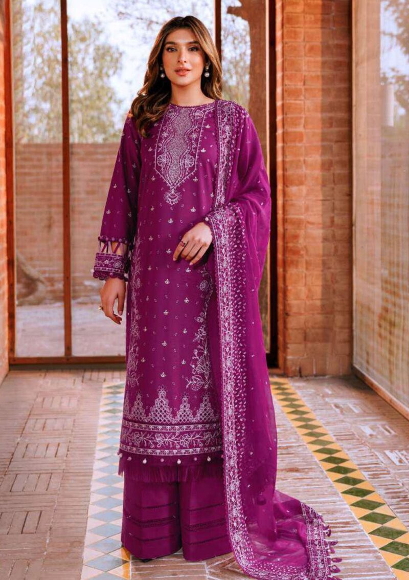 Farasha Kaavish Fk24 01 Garnet Glam Lawn Collection