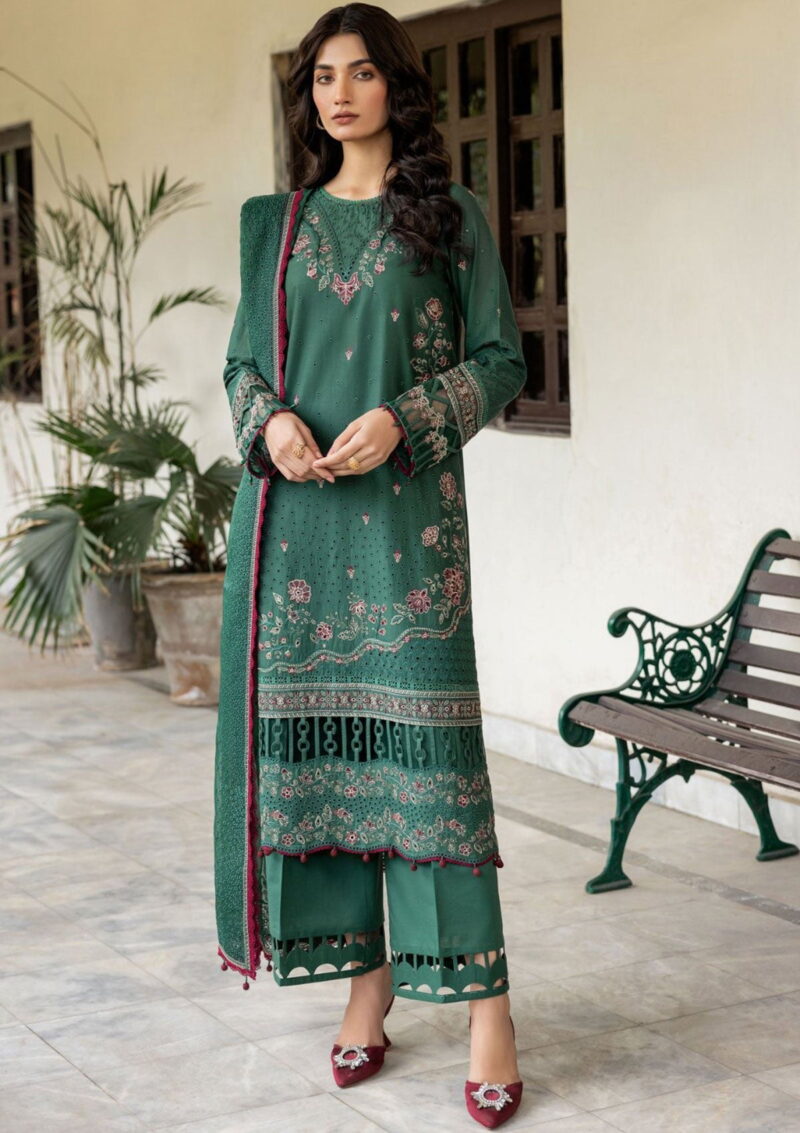 Farasha Bahaar Fbl24 05 Whimsical Sage Lawn Collection