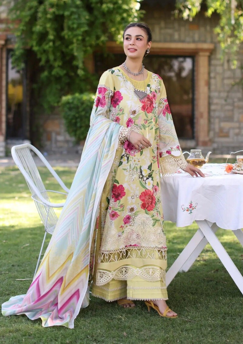 product Elaf Eck-06a Sunshine Bouquet Print Chikankari 2024