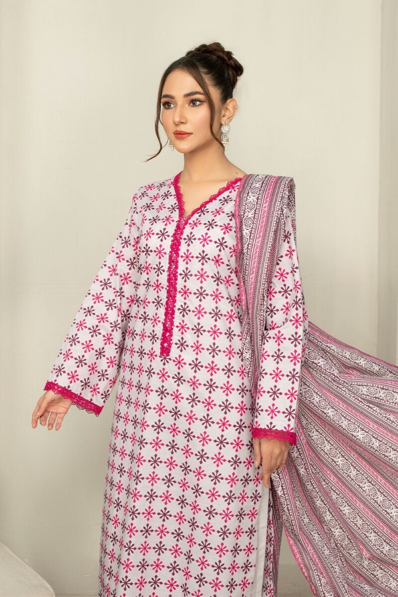 product Safwa Fine Ics-36 Printed Doria Lawn 3pc Suit Collection 2024