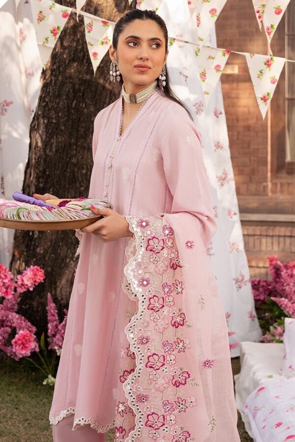 Cross Stitch Cameo Pink 3 Piece Embroidered Jacquard Suit