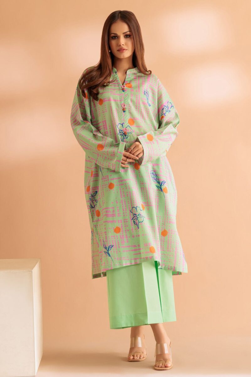 Bonanza Satrangi Green Lawn 2 Piece 6s24a2p185 Co Ord Sets