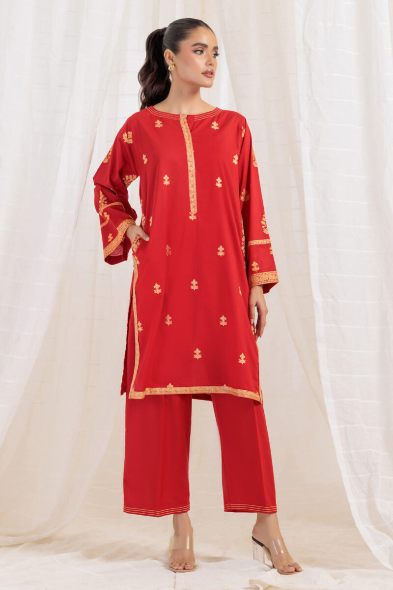 product Bonanza Satrangi Red Cambric 2 Piece 6s24c2p029 Co Ord Sets