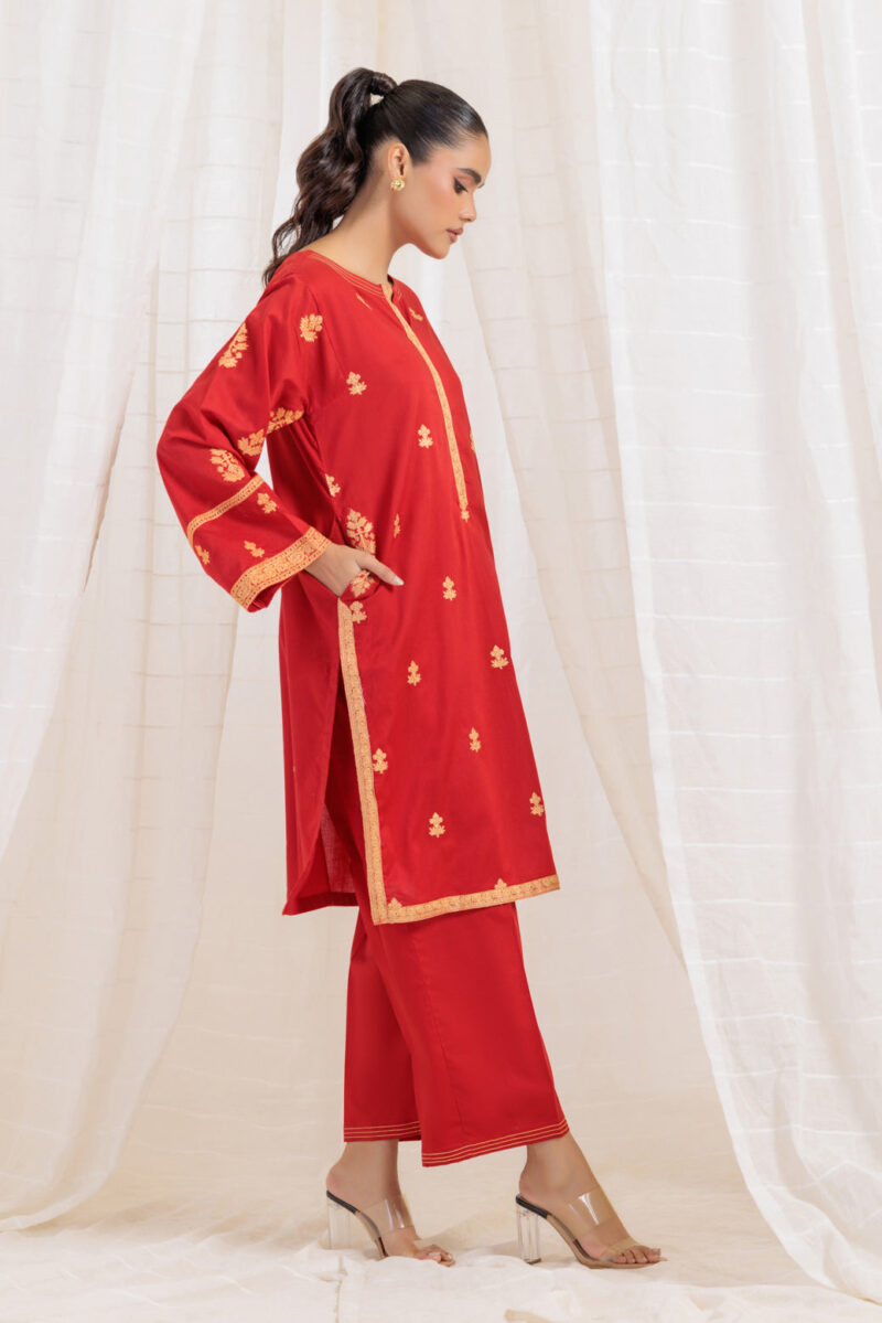 product Bonanza Satrangi Red Cambric 2 Piece 6s24c2p029 Co Ord Sets