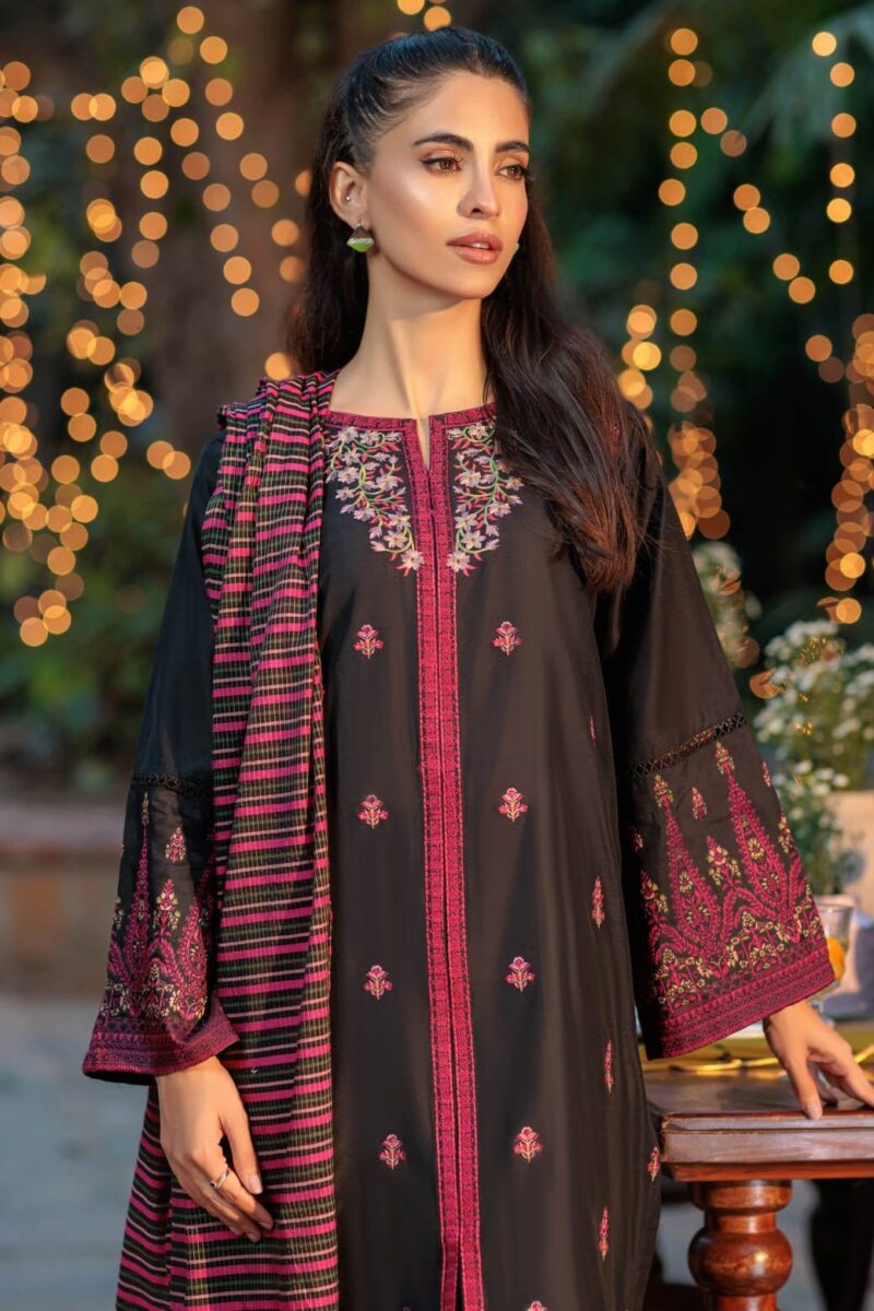 Bonanza Satrangi Black Raw Silk 3 Piece 6s24c3p190 Festive Pret 2024