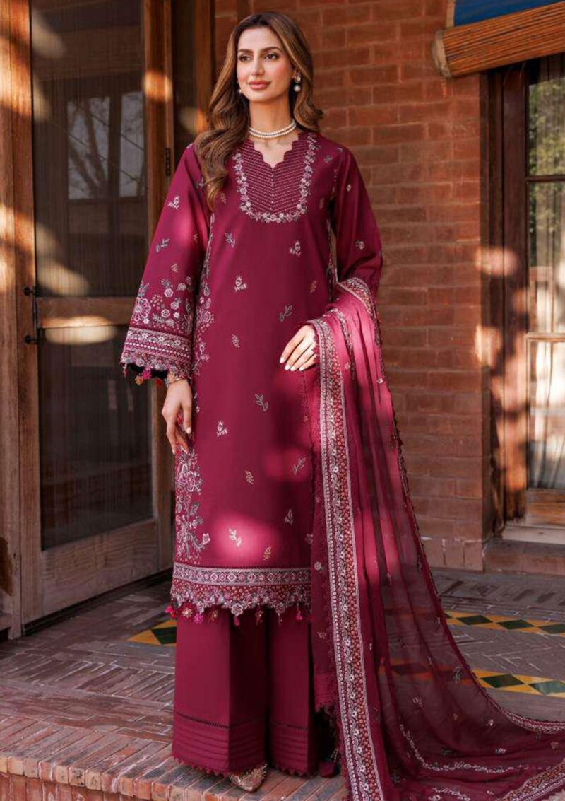 Farasha Dastoor Fd24 02 Ornate Noir Lawn Collection