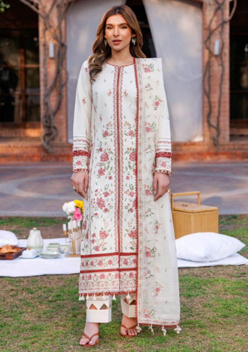 Farasha Kaavish Fk24 07 Rosy Somber Lawn Collection