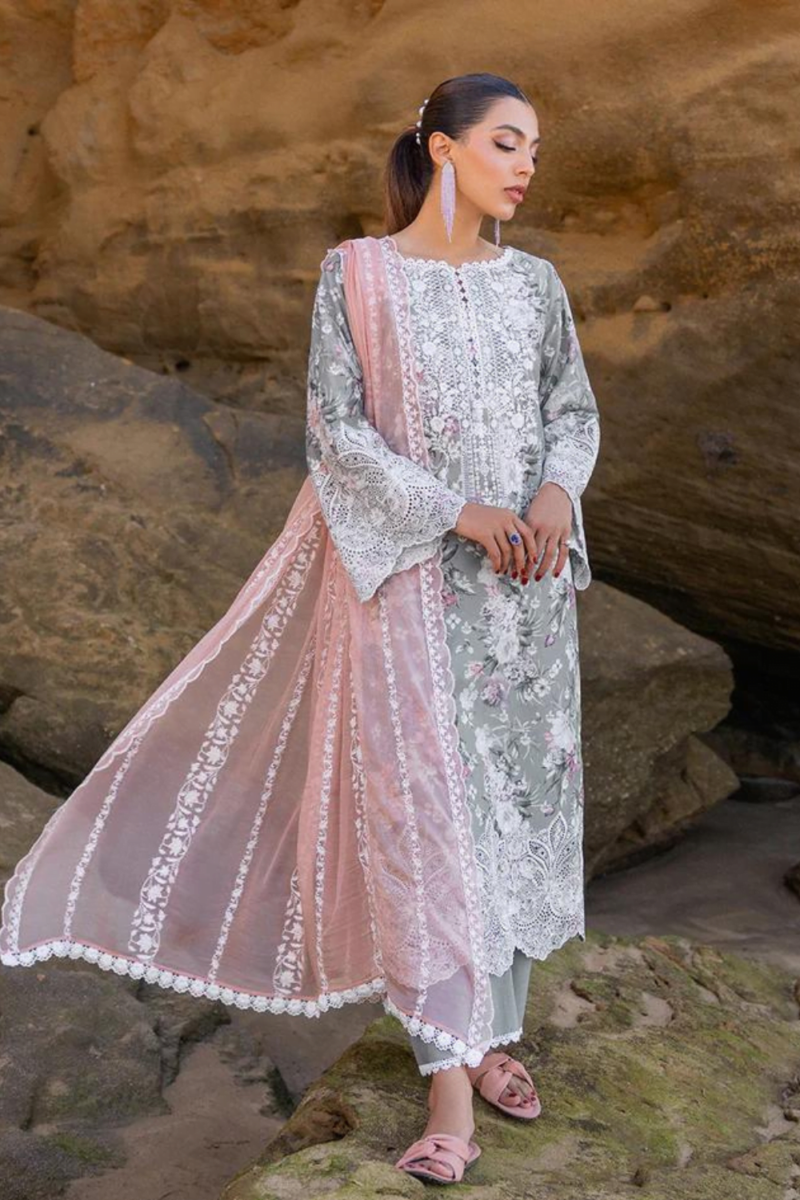 product Zainab Chotani Embroidered Chikankari Lawn Lana 3 Piece Suit Cultural Outfit 2024