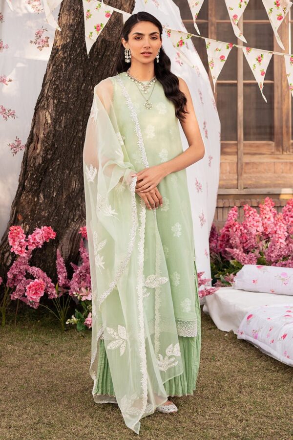 Cross Stitch Celadon Spruce 3 Piece Embroidered Jacquard Suit