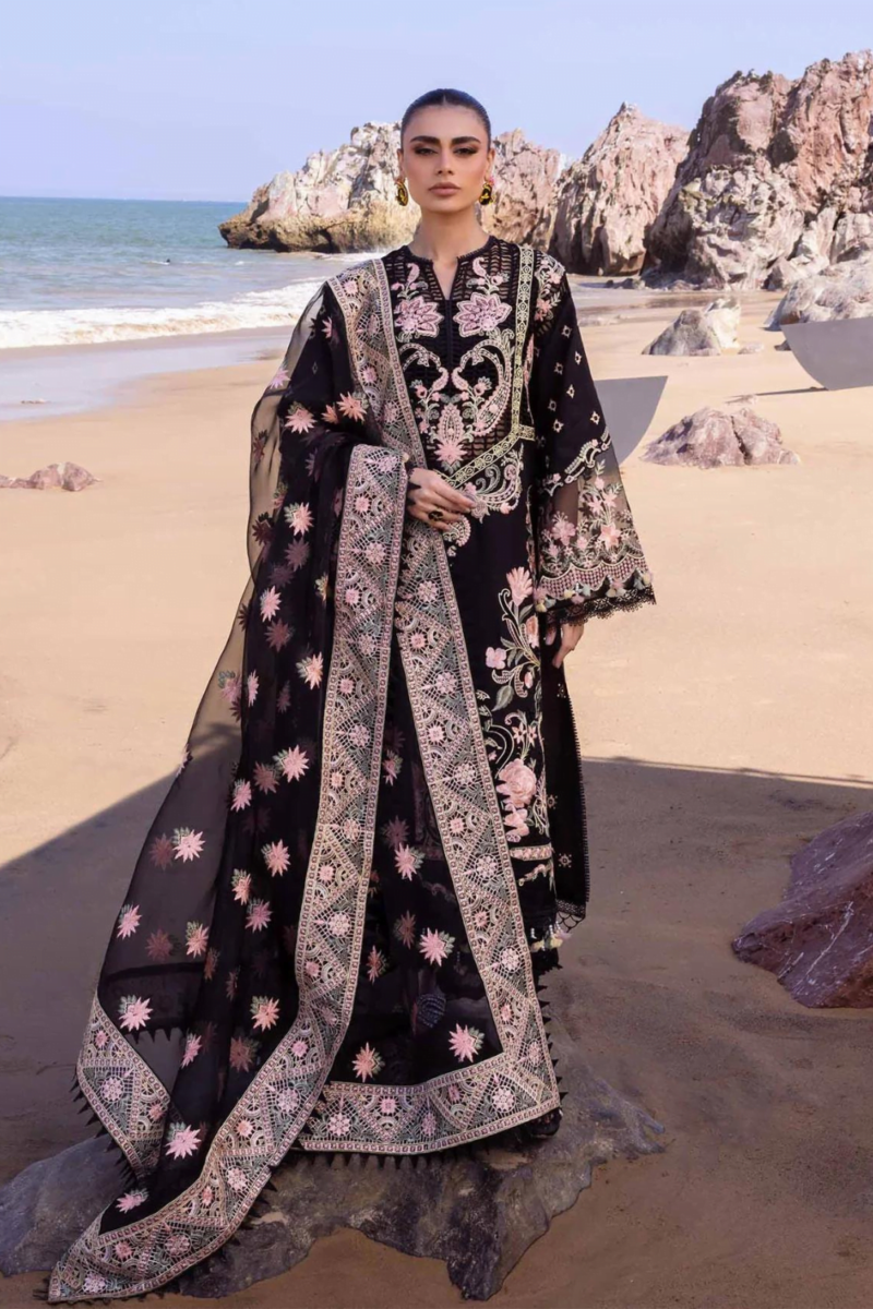 product Akbas Aslam Embroidered Lawn Iris 3 Piece Suit Cultural Outfit 2024