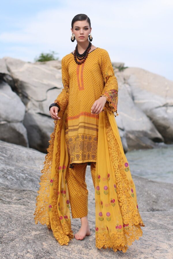 Charizma Pm4-12 3-Pc Printed Lawn Shirt With Embroidered Chiffonc