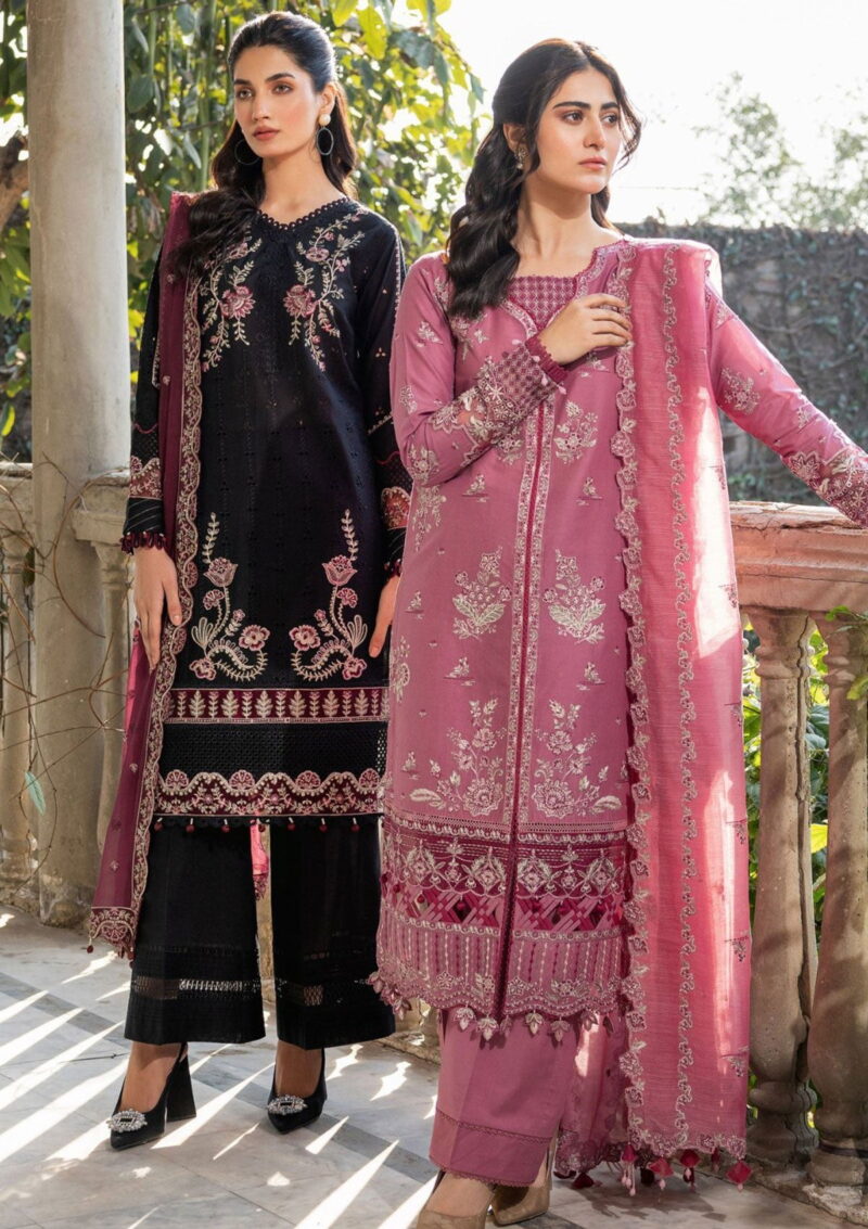 Farasha Bahaar Fbl24 07 Rose Garland Lawn Collection