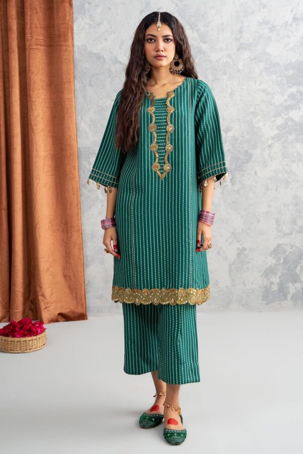 Charizma 2 Pc Embroidered Staple Jacquard Shirt With Trouser Cnp 3 248