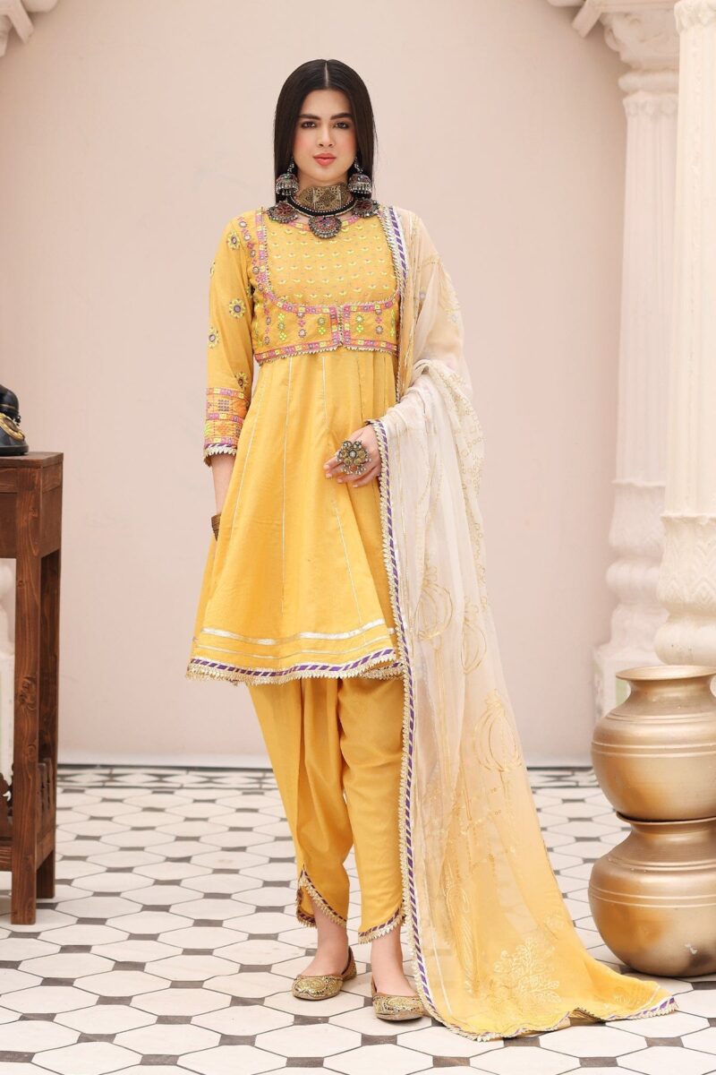 Charizma 3 Pc Embroidered Lawn Shirt With Chiffon Dupatta And Trouser Cnp 4 012