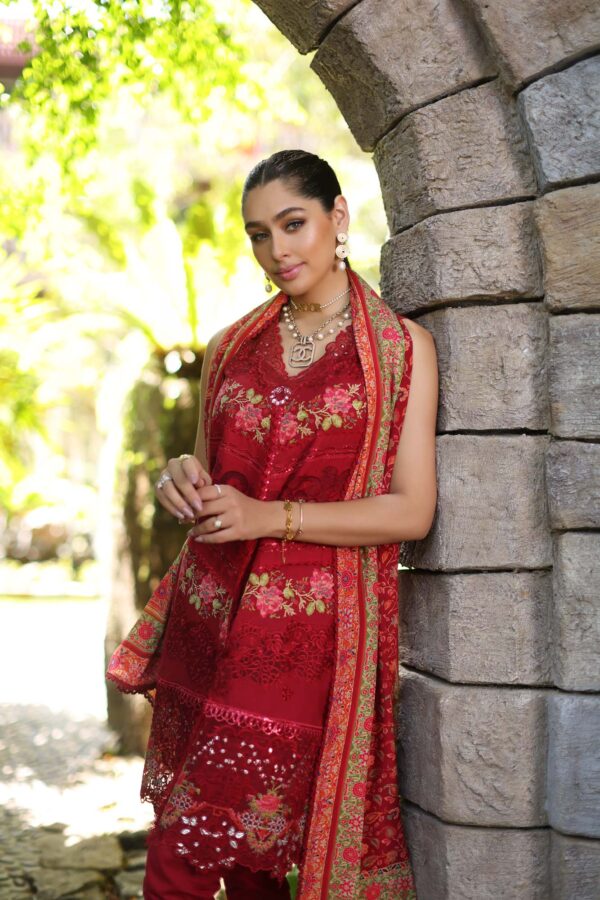 Noor D12-A Red Luxury Chikankari Lawn 24