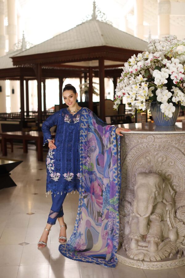 Noor D10-B Blue Electric Luxury Chikankari Lawn 24