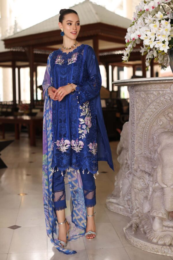 Noor D10-B Blue Electric Luxury Chikankari Lawn 24