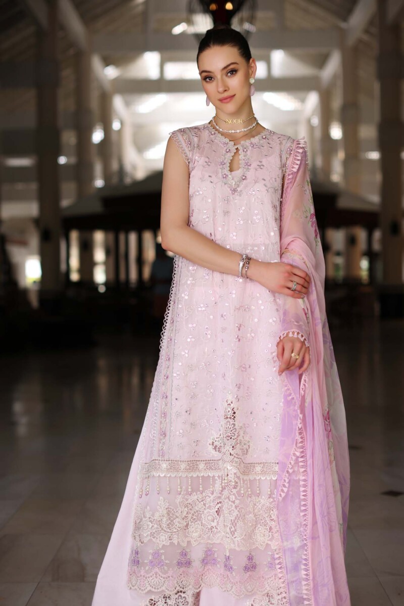 Noor D11-A Pink Schifli Luxury Chikankari Lawn 24