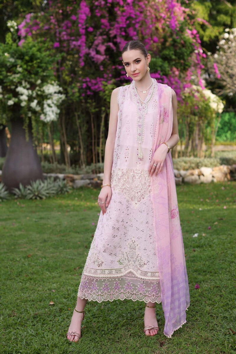 Noor D11-A Pink Schifli Luxury Chikankari Lawn 24