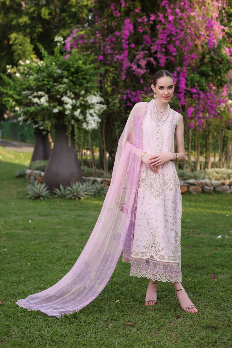 Noor D11-A Pink Schifli Luxury Chikankari Lawn 24