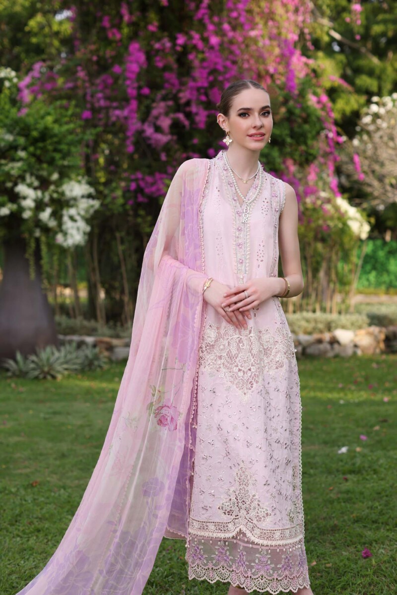 Noor D11-A Pink Schifli Luxury Chikankari Lawn 24