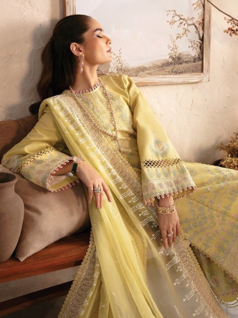 Afrozeh Cascade Liliana Embroidered Luxury Lawn 3pc Suit Collection 2024