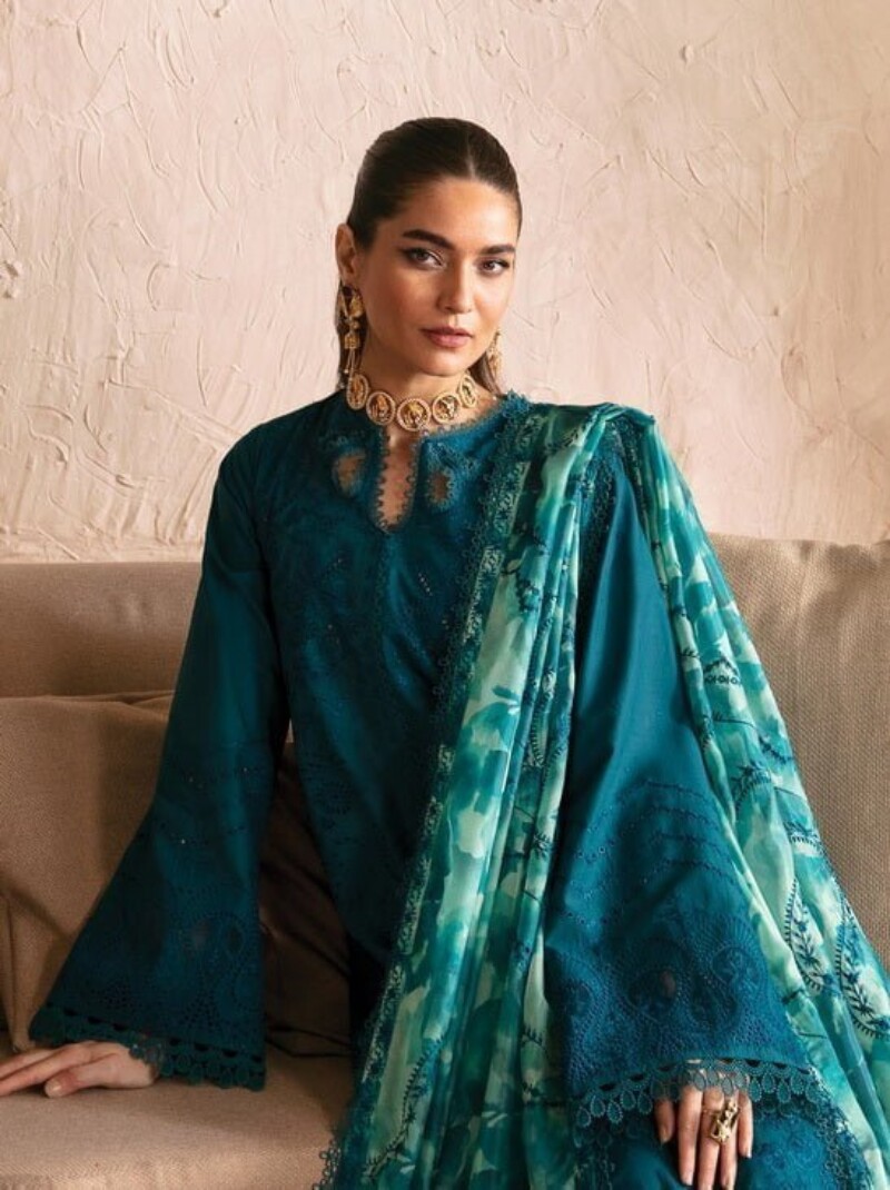 Afrozeh Cascade Mia Embroidered Luxury Lawn 3pc Suit Collection 2024