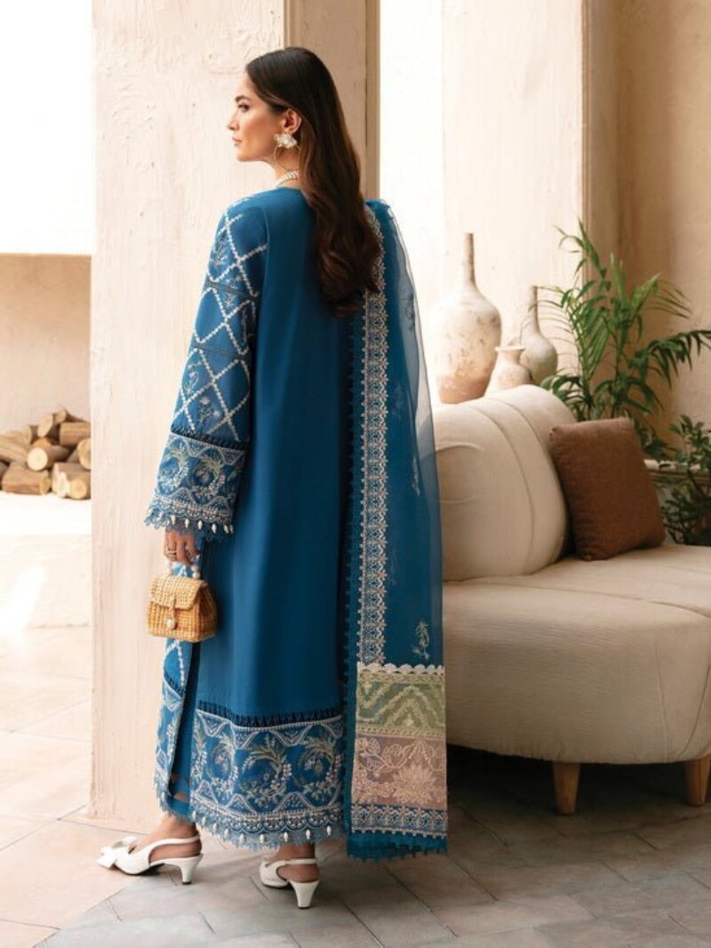 Afrozeh Cascade Amelia Embroidered Luxury Lawn 3pc Suit Collection 2024