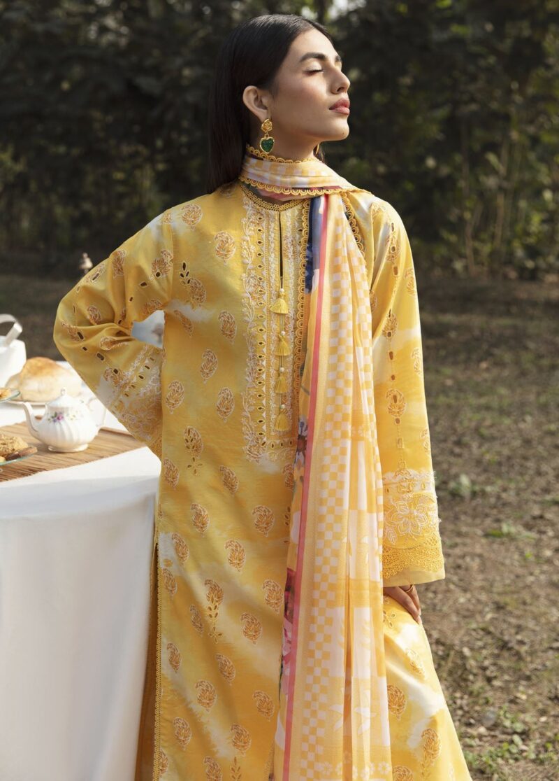 Ayzel Azl-V1-10 Daffodil Dream Lawn 3pc Suit Collection 2024