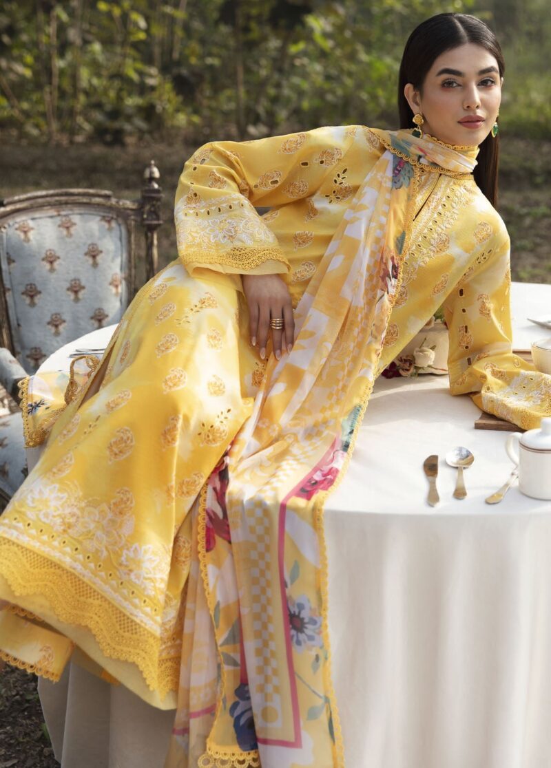 Ayzel Azl-V1-10 Daffodil Dream Lawn 3pc Suit Collection 2024